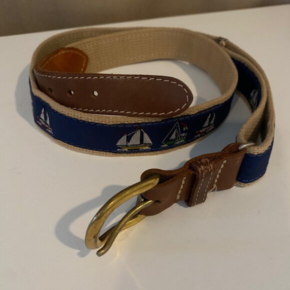 Nautical Sailboat Belt 48‎ Adjustable Preppy Yacht Club Style - Picture 1 of 4